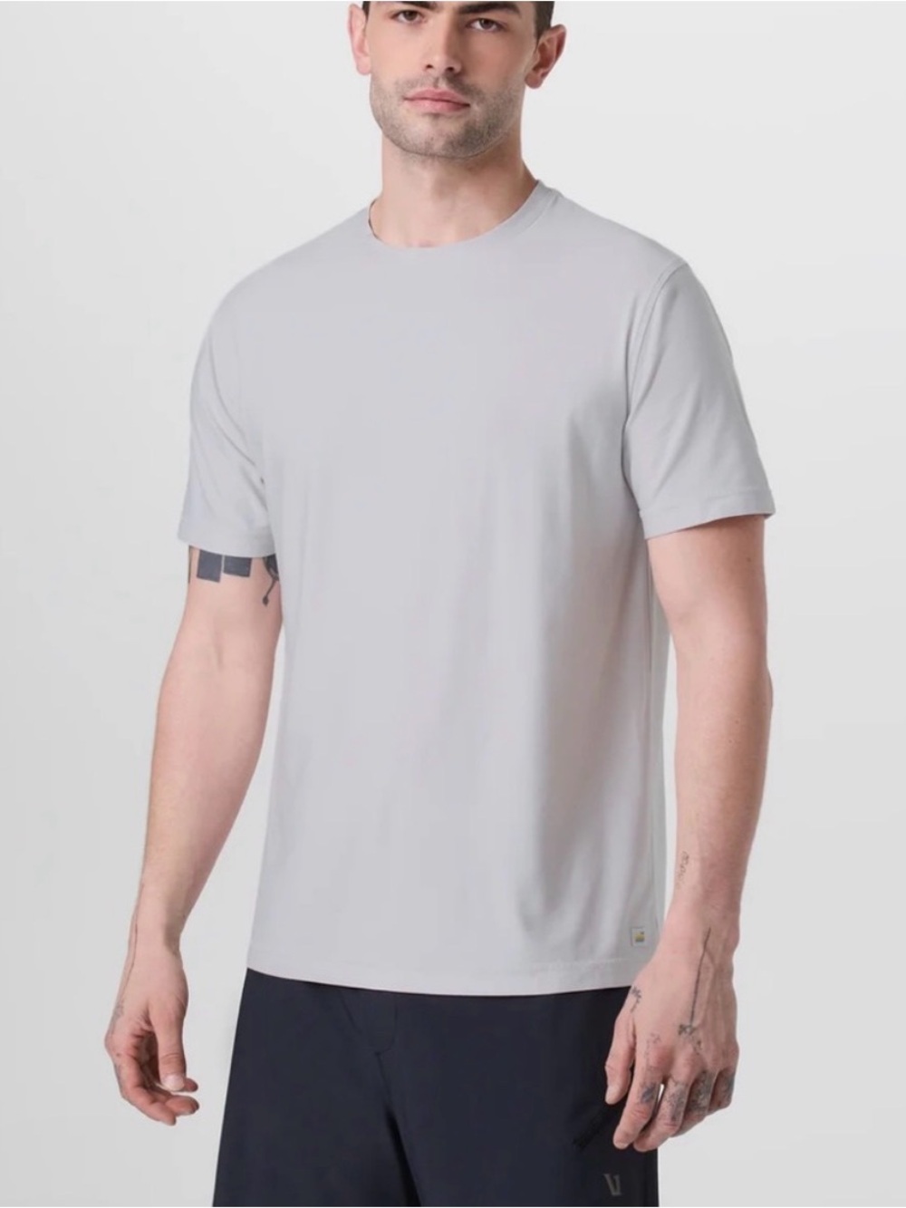 Vuori Light Gray Men's Crew Neck T-Shirt